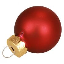 Itens Mini bolas de Natal vermelhas foscas/brilhantes Ø2,5cm 22 unidades