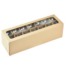 Itens Bola de Natal de vidro – perolada transparente com efeito iridescente e cabide de metal 5 cm 24 unidades