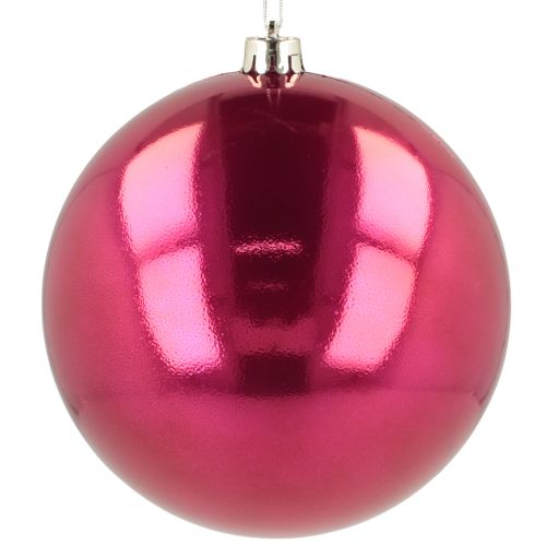 Itens Bola de Natal grande de plástico bola de árvore de Natal rosa Ø14cm