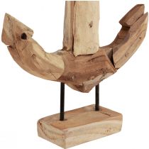 Itens Âncora decoração madeira metal com base teca marítima 26×7×38cm