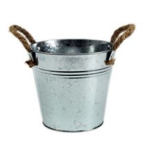 Itens Balde decorativo vaso de metal com alças de corda Ø20cm