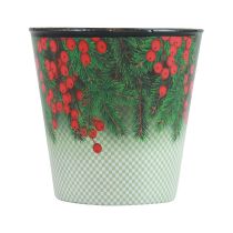 Itens Vaso de flores balde de Natal Ilex Ø13cm Alt.11,5cm