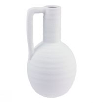 Itens Vaso decorativo vaso de flores brancas com alça de cerâmica Alt.26cm