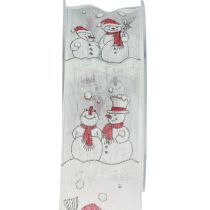 Itens Fita para presente Boneco de neve de Natal Inverno Vermelho Branco 40mm 15m