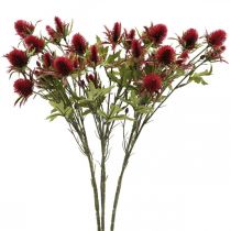 Itens Cardo Flor Artificial Vermelha Borgonha 10 Cabeças de Flor 68 cm 3 unidades