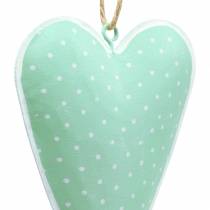 Itens Cabide coração metal verde pontilhado branco A11cm 6uds