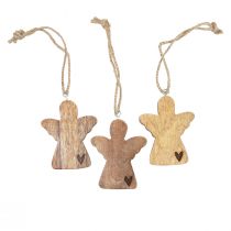 Itens Anjo de madeira cabide decorativo natural decoração de anjo 8 × 1 × 10 cm 6 unidades