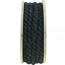 Itens Cordão de juta preto, cordão decorativo, fibra de juta natural, cordão decorativo Ø8mm 7m