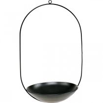Itens Tigela decorativa para pendurar anel de metal preto Decoração Scandi 28 × 54cm
