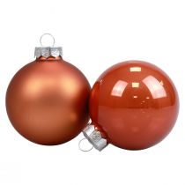 Itens Mini bolas de Natal bolas de vidro vermelho-marrom Ø4cm 24 unidades