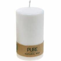 Itens Vela pilar PURE 130/70 vela de cera natural com decoração de vela de cera de colza