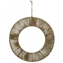 Itens Anel decorativo para pendurar, decoração de parede, decoração de verão, anel forrado cor natural, prata Ø39,5cm
