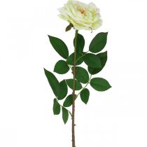 Itens Rosa artificial, rosa decorativa, flor de seda creme branco, verde L72cm Ø12cm