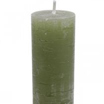 Itens Velas de cor sólida velas verdes oliva 34×240mm 4 unidades