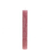 Itens Velas cônicas de cor sólida rosa velho 34 mm x 240 mm 4 unidades