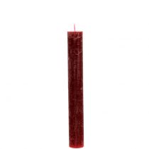 Itens Velas cônicas de cor sólida vermelho escuro 34 mm x 240 mm 4 unidades