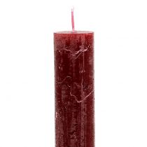 Itens Velas cônicas de cor sólida vermelho escuro 34 mm x 240 mm 4 unidades