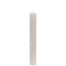 Itens Velas cônicas de cor sólida cinza 34 mm x 240 mm 4 unidades