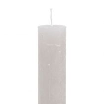 Itens Velas cônicas de cor sólida cinza 34 mm x 240 mm 4 unidades