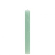 Itens Velas cônicas de cor sólida verde claro 34 mm x 240 mm 4 unidades