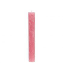 Itens Velas cônicas tingidas de rosa 34 mm x 240 mm 4 unidades