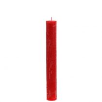 Itens Velas cônicas tingidas de vermelho 34 mm x 240 mm 4 unidades