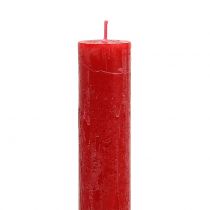 Itens Velas cônicas tingidas de vermelho 34 mm x 240 mm 4 unidades