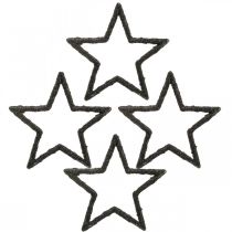 Itens Espalhar decoração Estrelas de Natal glitter preto Ø4cm 120p