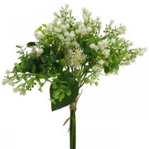 Itens Buquê Decorativo Flores Artificiais Buquê Flores Artificiais Verde Branco L36cm