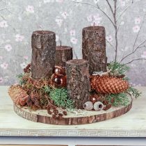 Itens Vela pilar tronco de árvore vela decorativa marrom 130/65mm 1ud