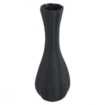 Itens Vaso de vidro preto com ranhuras para vaso de flores de vidro Ø6cm Alt.18cm