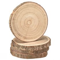 Itens Disco de árvore Paulownia decoração em madeira natural Ø17-21cm 4 unidades