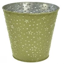 Itens Vaso de flores em metal estrelas verde prata Ø16cm