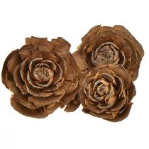 Cones de cedro cortados em forma de rosa cedro rosa 4-6 cm natural 50 unidades