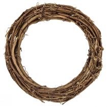 Coroa de videira decorativa guirlanda de porta natural outono Ø20cm 4 unidades