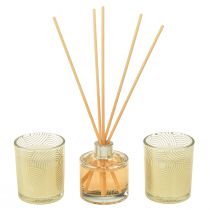 Itens Conjunto para presente, velas perfumadas com fragrância de ambiente em vidro com aroma de baunilha