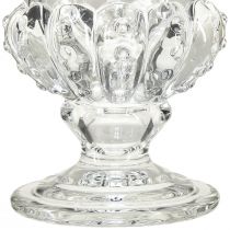 Itens Vaso de vidro vintage em design de xícara – transparente, 16x20 cm – decoração de mesa elegante
