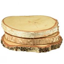 Itens Discos de madeira madeira de bétula com discos de casca de árvore Ø20-22cm 3 peças