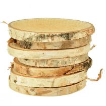 Discos de madeira com casca Disco de bétula natural Ø9-10cm 7 un