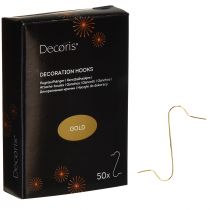 Ganchos de decoração dourados cabides de bolas - cabides elegantes para bolas de Natal e decorações festivas - 50 peças