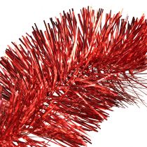 Itens Guirlanda festiva de ouropel vermelho 270 cm - brilhante e vibrante, perfeita para decorações de Natal e feriados