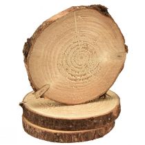Itens Mini disco de árvore com casca decoração em madeira natural Ø8-9cm 9 unidades