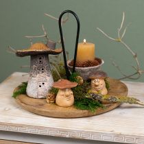 Itens Figuras de cogumelos felizes com rostos - vários tons de marrom, 6,5 cm - decoração divertida para jardim e casa - 3 peças