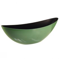 Tigela moderna em meia-lua verde feita de plástico 39 cm - versátil para decoração - 2 peças -