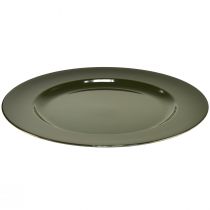 Itens Elegante prato de plástico verde escuro - 28cm - Ideal para arranjos de mesa e decoração elegantes