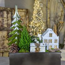 Itens Árvore de natal decoração em madeira verde brilhante 22,5x5x50cm