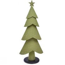 Itens Árvore de natal metal madeira prata verde estrelas vintage Alt.75cm