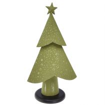 Itens Árvore de natal metal madeira estrelas verde prateado Alt.46,5 cm