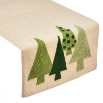 Itens Caminho de mesa pinheiros de Natal verdes 140x41,5cm