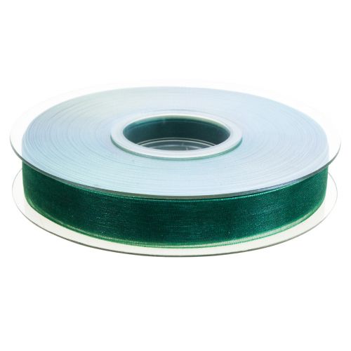 Itens Fita de organza fita de presente verde borda tecida verde abeto 15mm 50m